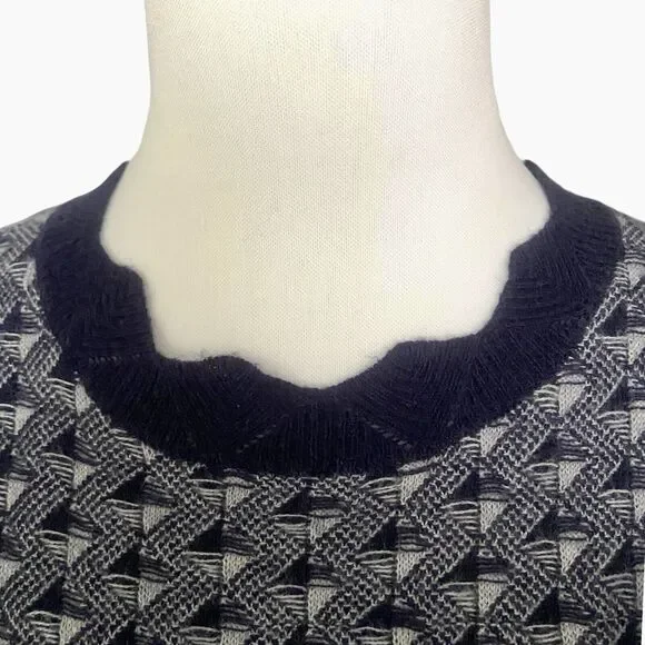 Hinge Women’s Wool Blend Blue Grey Knit Pullover Sweater Size S Cozycore - Picture 2 of 11